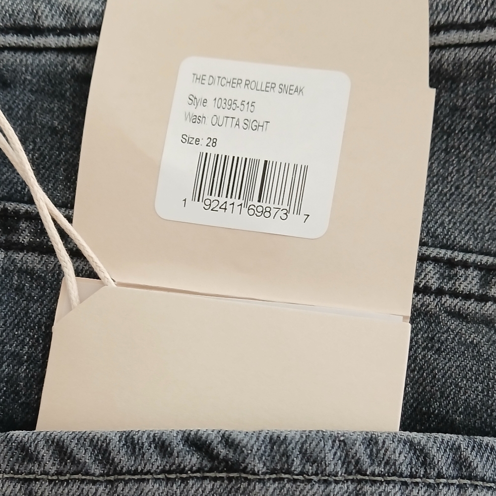 Mother Superior The Ditcher Roller Sneak Jeans Gray Size 28 - Picture 2 of 7
